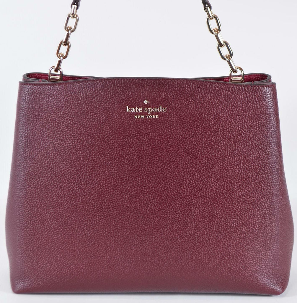 New Kate Spade $399 AUBREY Cherrywood Red Leather Chain Shoulder Bag P –  Annie's Unique Accessories