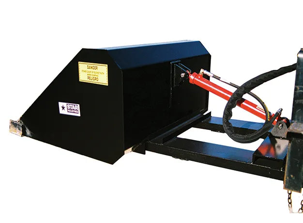 The Hydraulic self-dump bucket provides precise control of the discharge