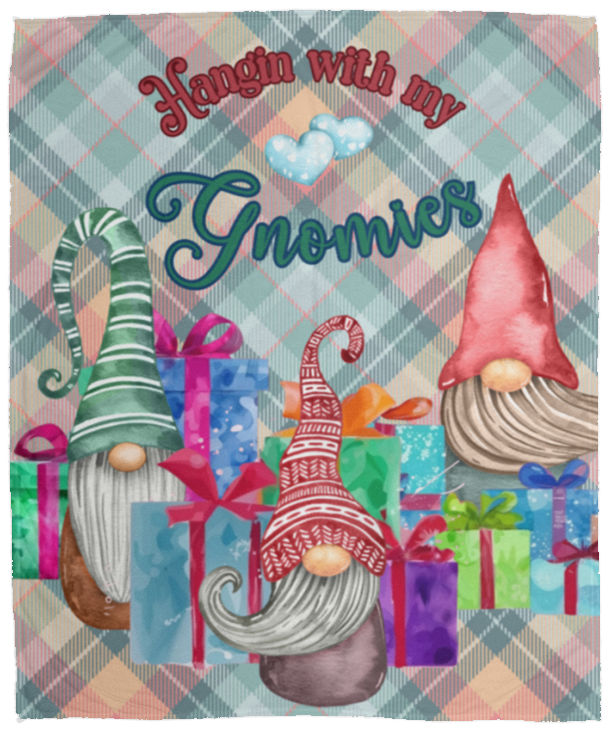 "Hanging with My Gnomies" Cozy Fleece Blanket - 50x60