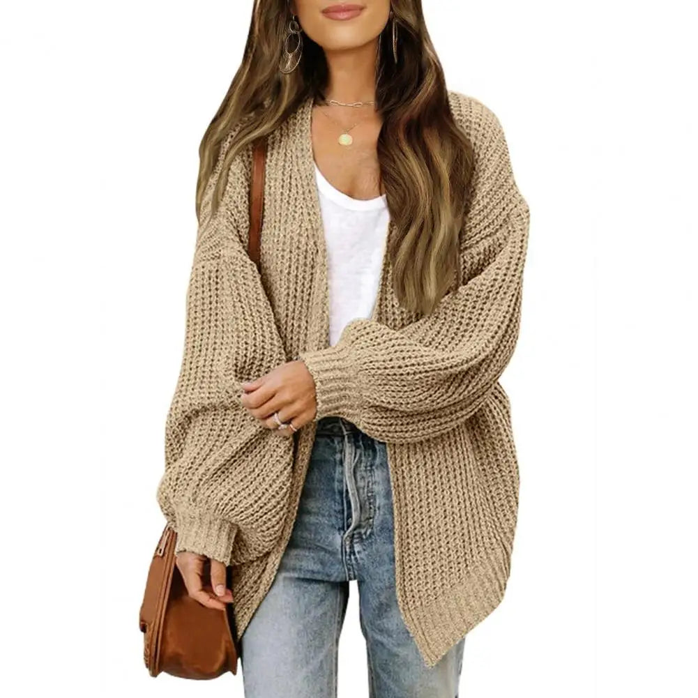 Chunky Knit Open Front Sweater Cozy Cardigan