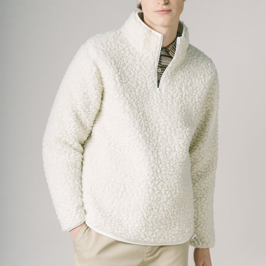 Crieff Wool Fleece Windbreaker - Winter White