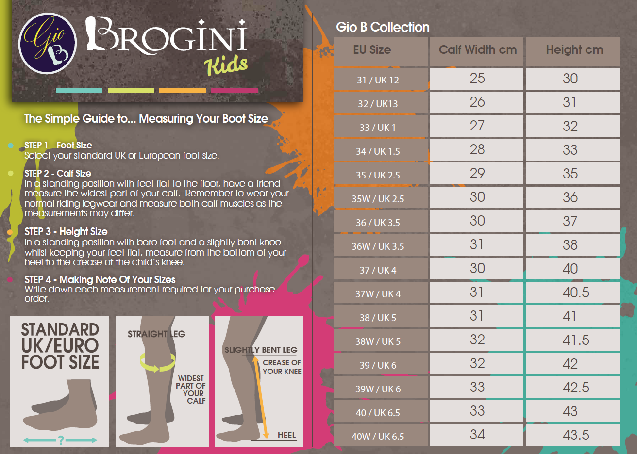 Brogini Riding Boots Size Chart: A Visual Reference of Charts | Chart ...