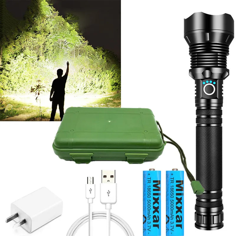 LED/Powerful Rechargeable Tactical Handled EDC Flashlight