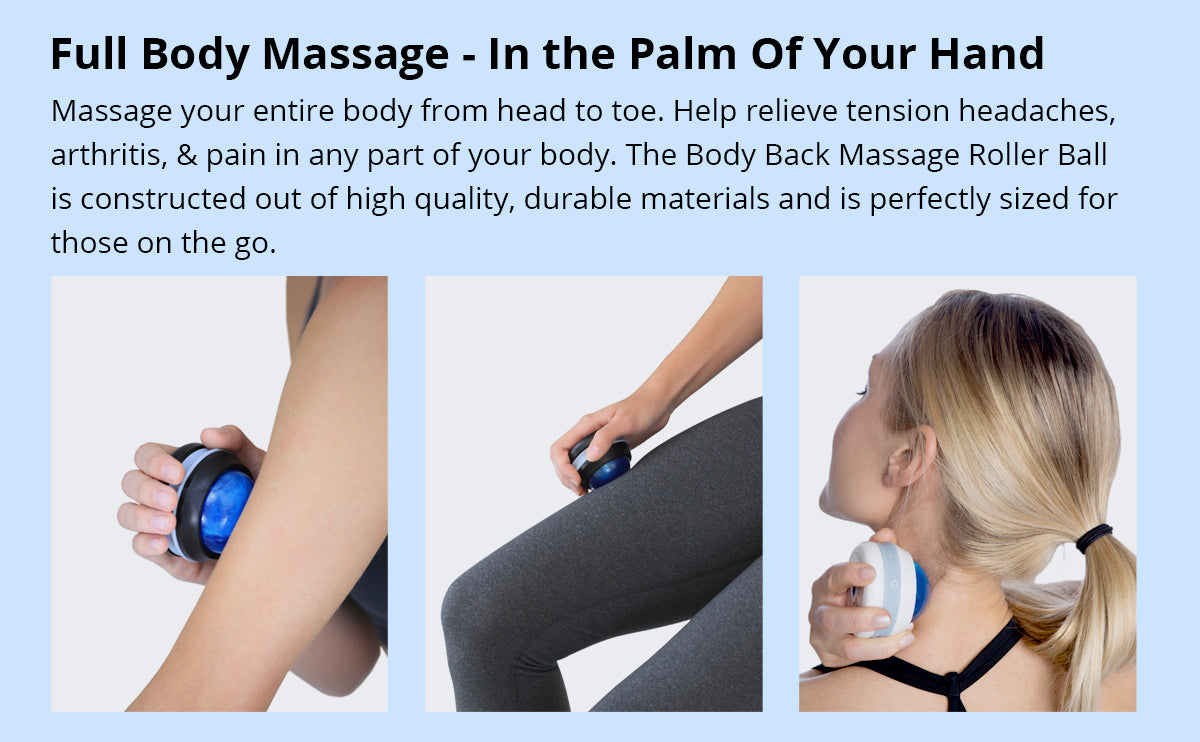  Body Back Manual Massage Roller Ball, Roller Massager, Self  Massager, Lacrosse Ball Massager, Back Massage Tool, Self Massage Ball for  Sore Muscle & Joint Pain (Blue) : Health & Household