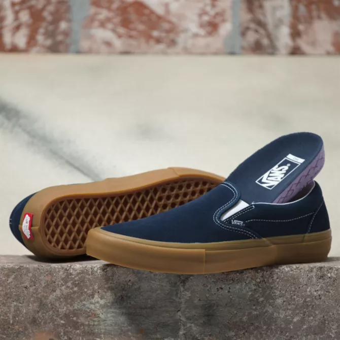 glide Zeal bjerg Vans Slip On Pro - Navy/Gum — Modern Skate & Surf