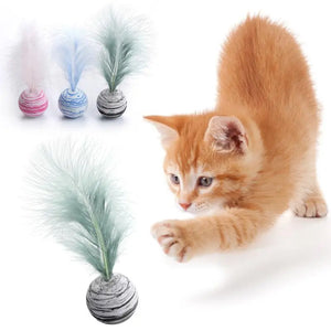 Toy Ball with Feather for Cats - The Infinite Warehouse