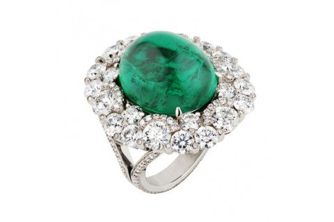 Fabergé emerald cabochon ring