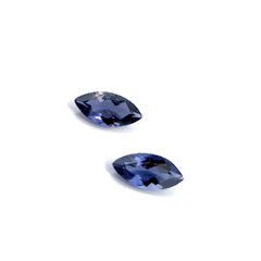 Natural iolite marquise cut 8x4mm gemstone from Brazil.