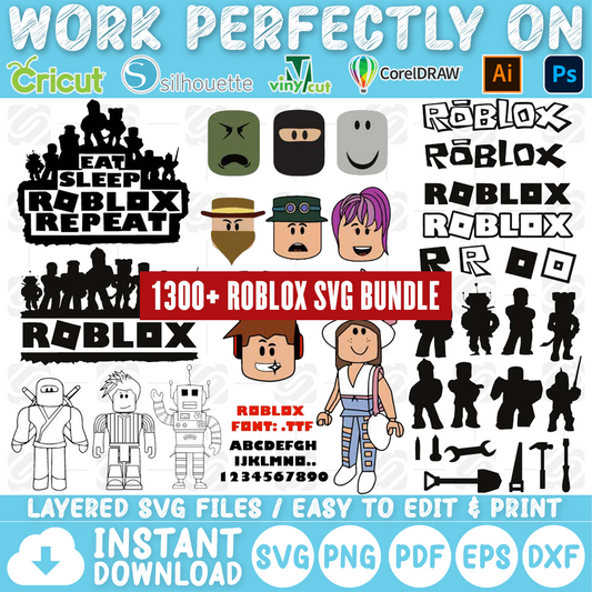 Roblox Mega Bundle Svg, Roblox Svg, Roblox Cartoon Svg, Inst