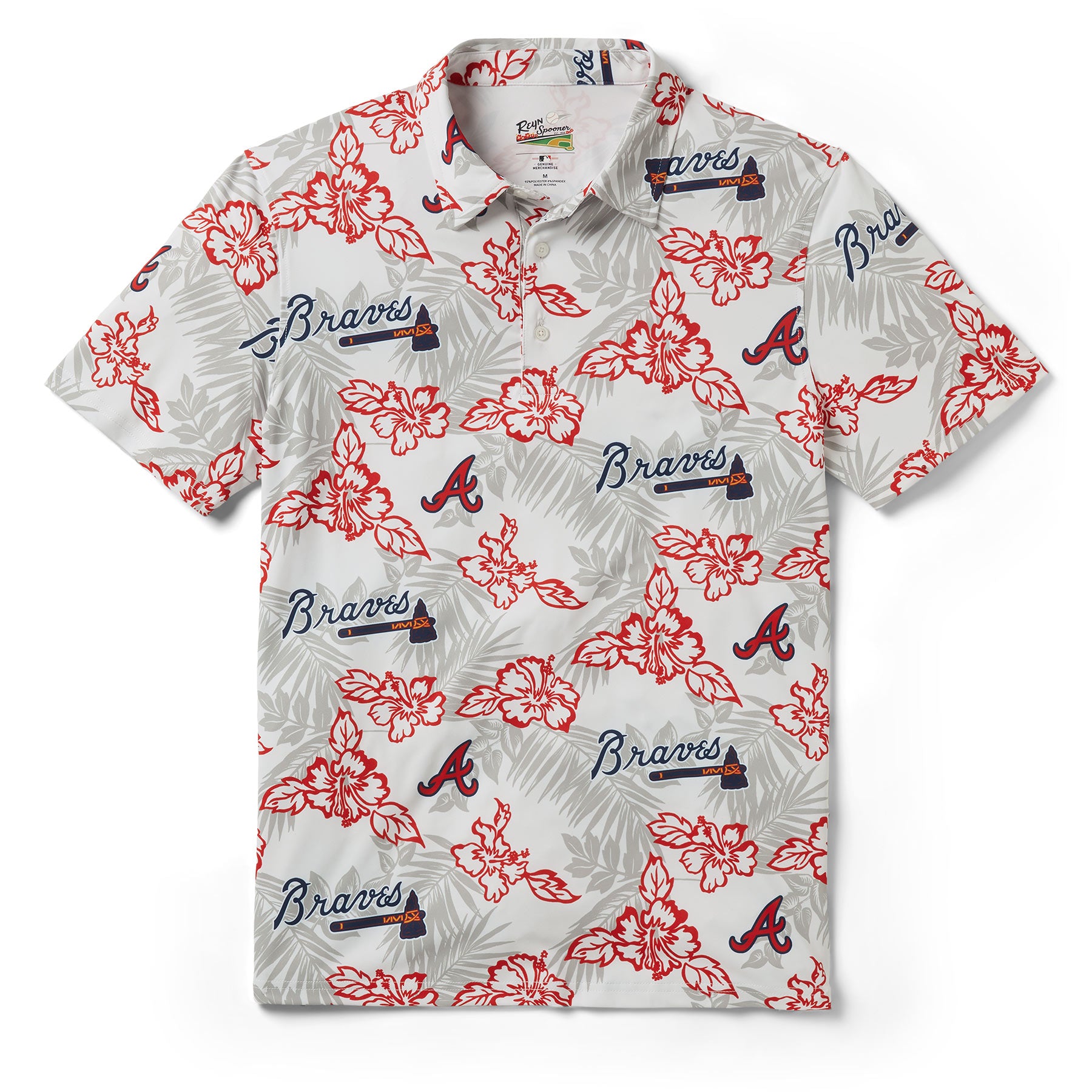 Men's Atlanta Braves Reyn Spooner Red Kekai Performance Button-Up Shirt