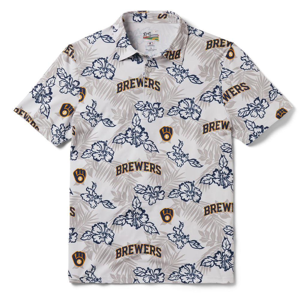 Reyn Spooner Brewers Baseball Milwaukee Brewers City Connect Button Down Button Up Medium Light Blue