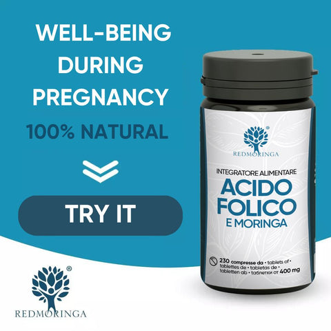 Dietary supplement with folic acid and organic moringa - perfect for pregnancy