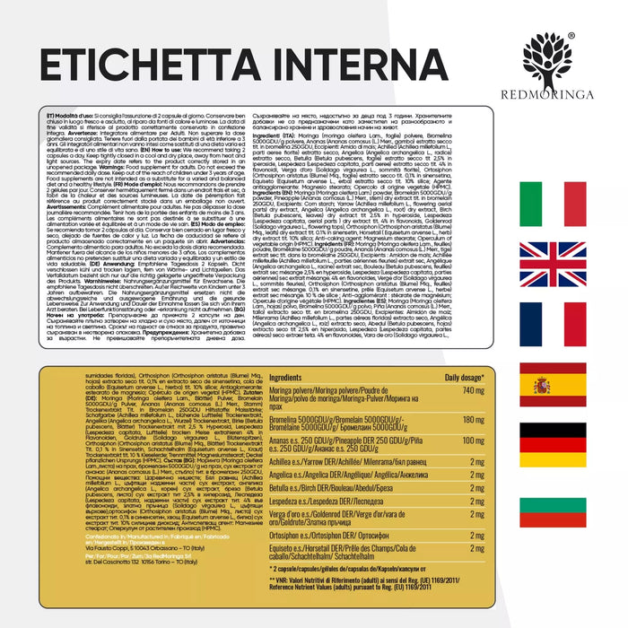 Interne Etikettenerganzung Bromelain Ananas Redmoringa