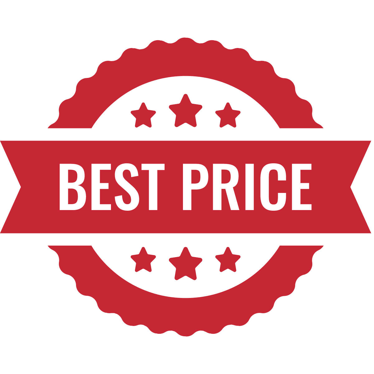 Red 'BEST PRICE' badge with five stars.