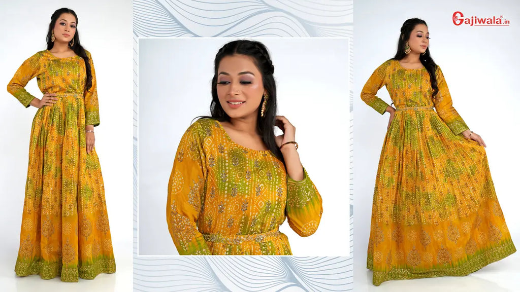Bandhani Gown Design