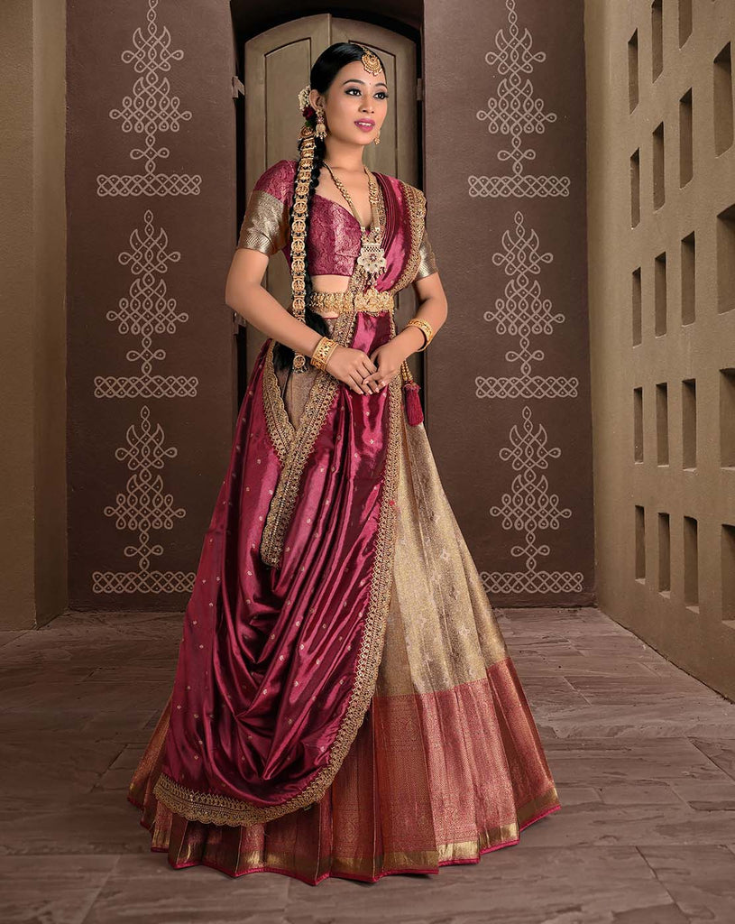 Pure Banarasi Silk Lehenga  Silk lehenga, Wedding lehenga designs, Bridal  lehenga choli