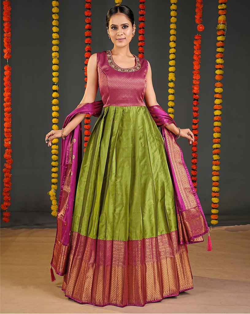 Alluring Cream Colored Festive Wear Woven Banarasi Silk Saree