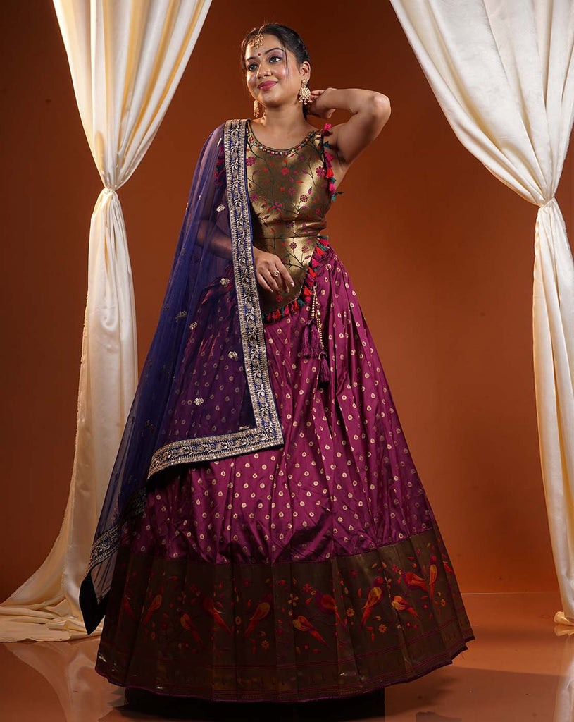 banarasi lehenga blouse design