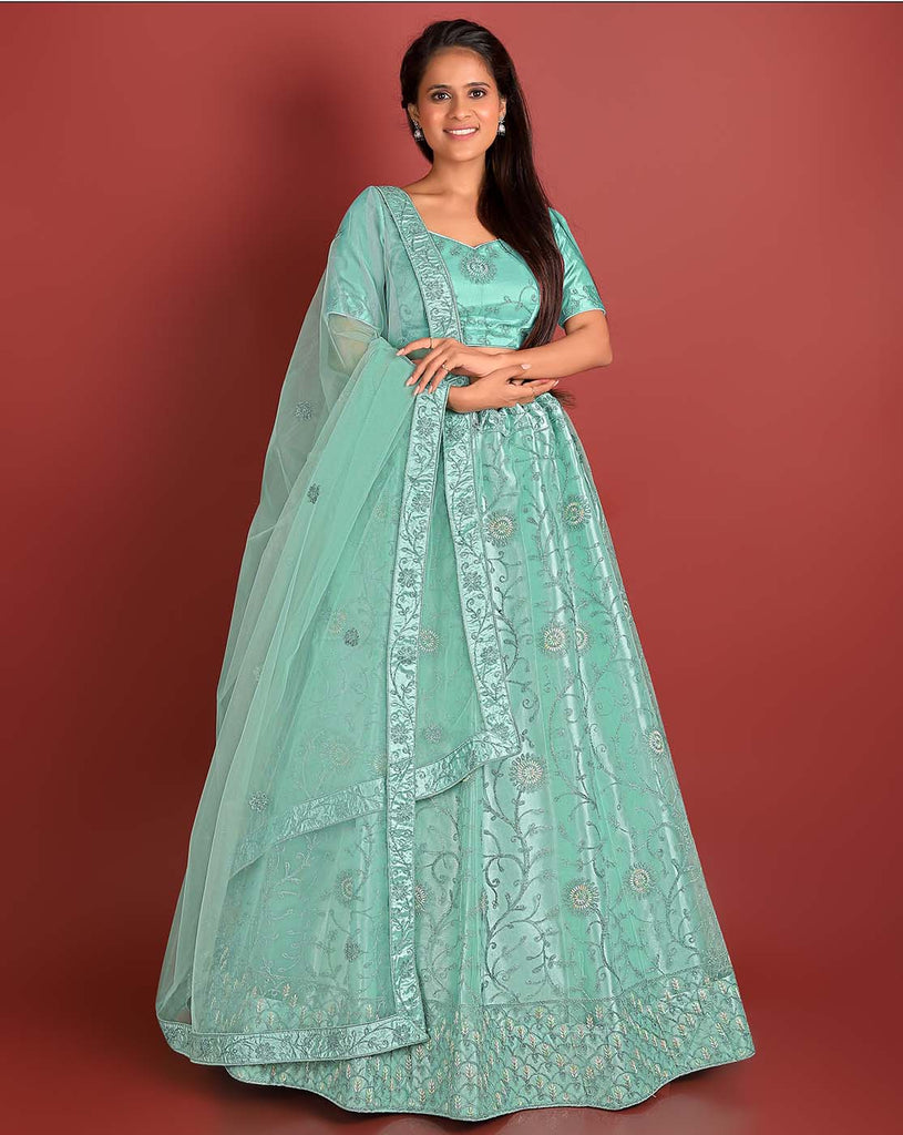 pastel floral designer lehenga choli