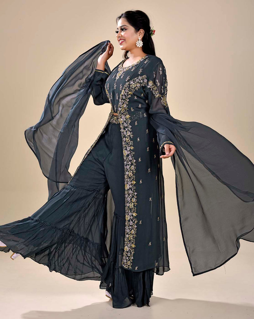 sharara suit in sequins party wear