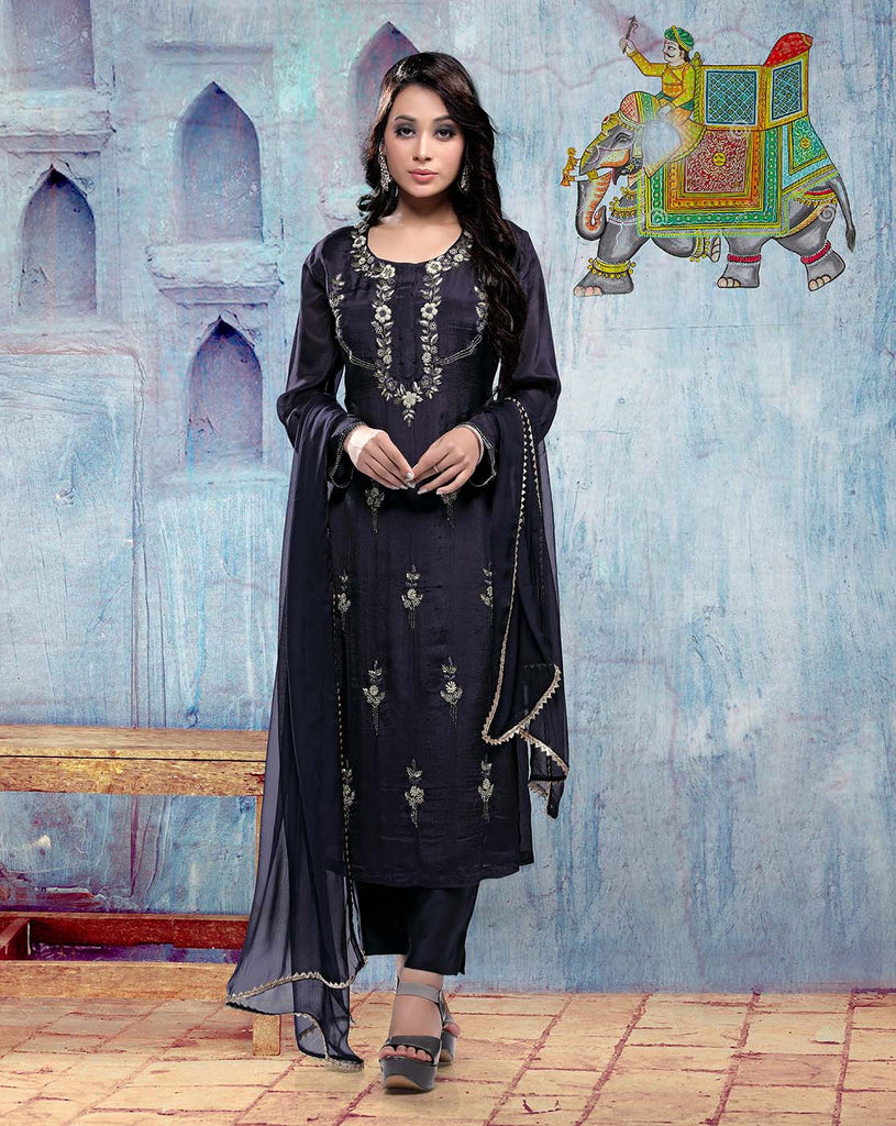 Buy Black Brocade Padded off Shoulder Kurta with Pants and Dupatta Online  in India | Dress clothes for women, Party wear indian dresses, Womens  trendy dresses