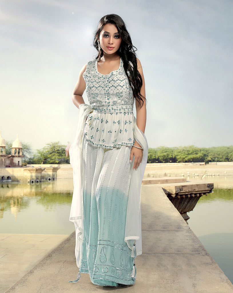 kurta palazzo dupatta set online