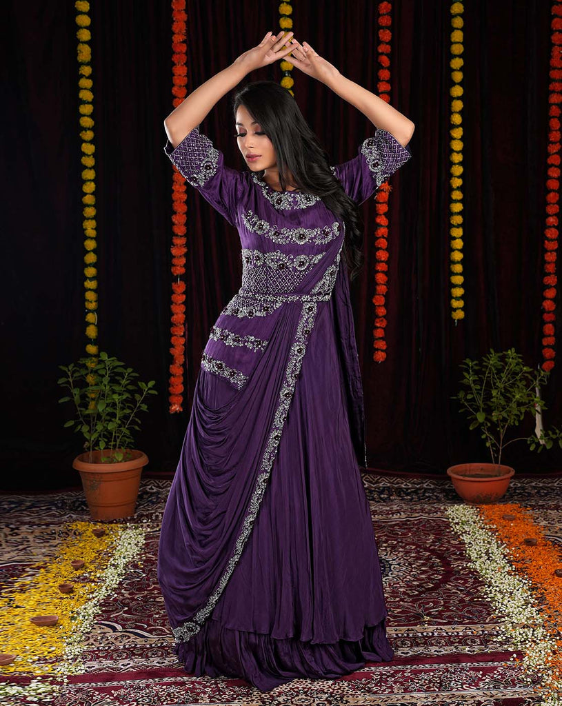 uncommon indo-western saree draping styles