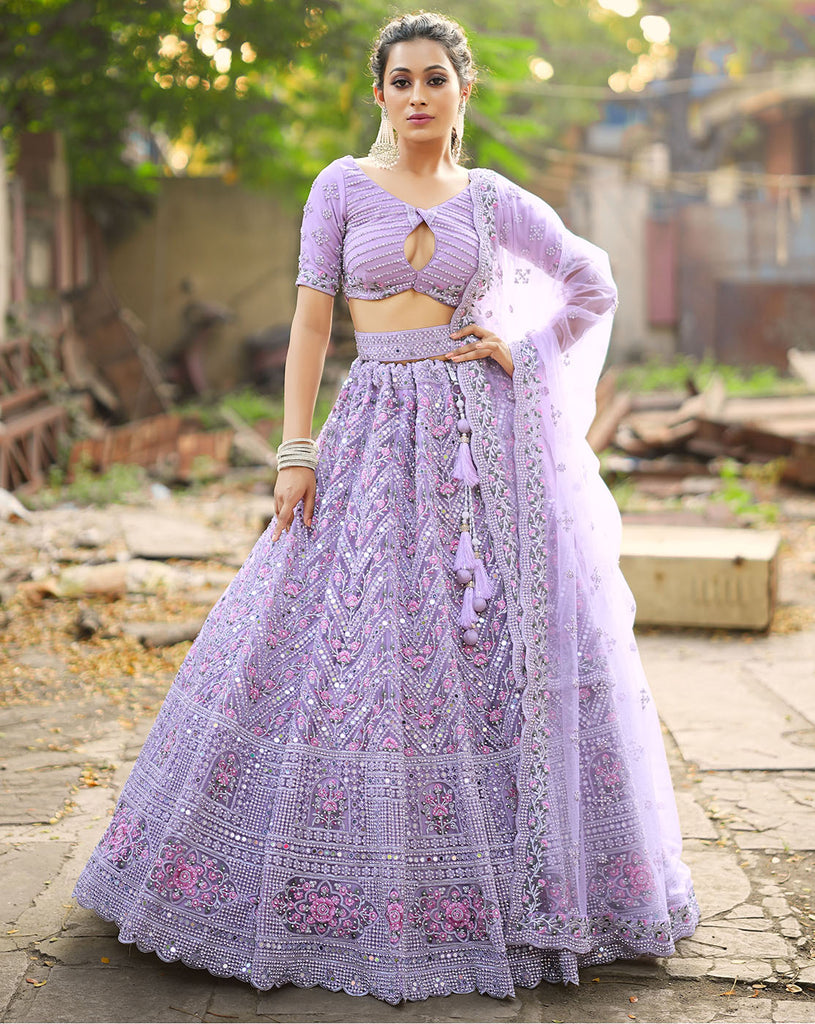 georgette embellished lehenga with dupatta