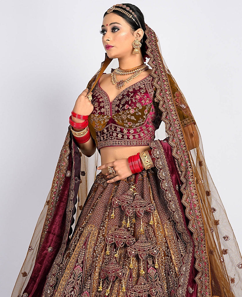 Mustard Bridal Lehenga Choli