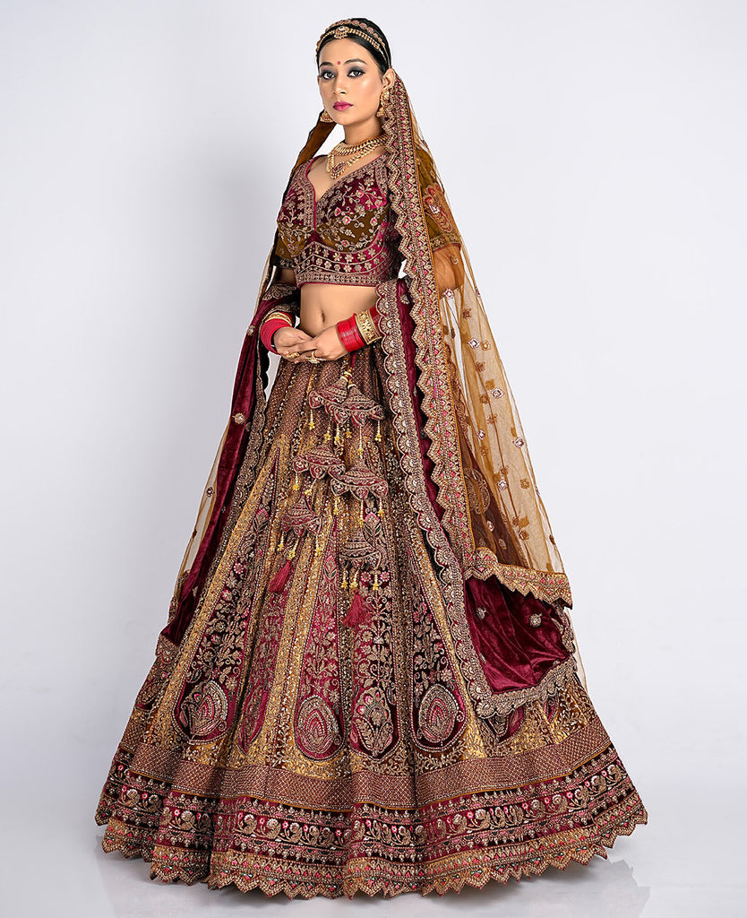 Mustard Bridal Lehenga Choli