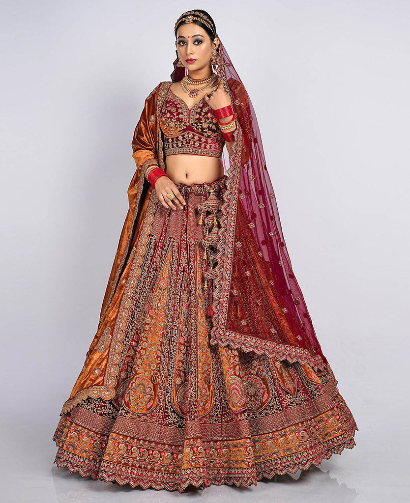 Double Dupatta Wedding Lehenga