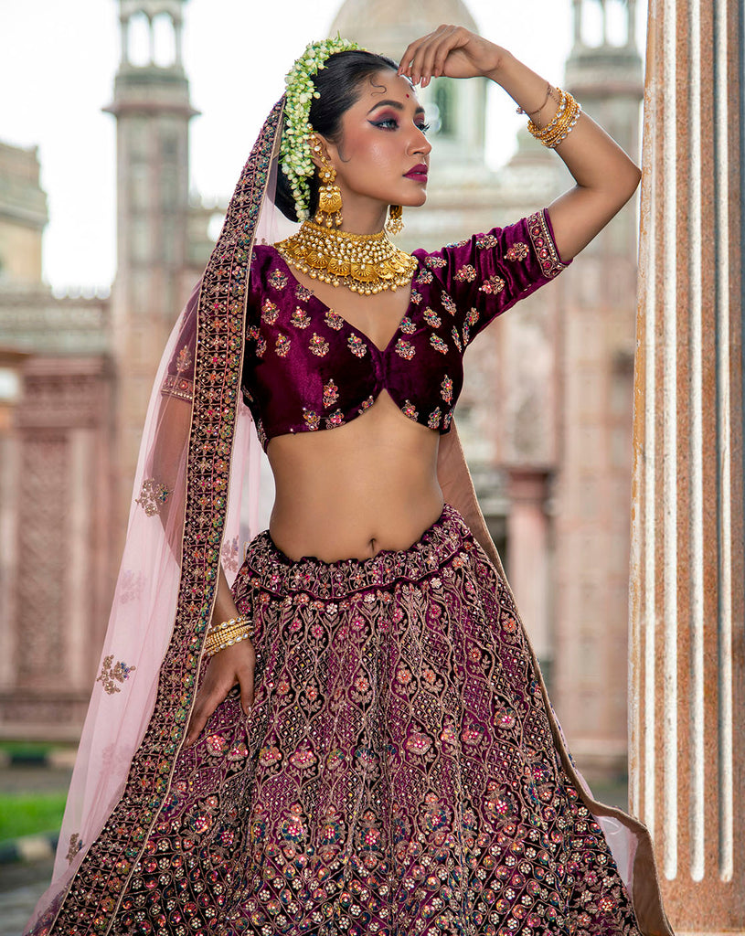 Heavy Hand Worked Bridal Lehenga Choli