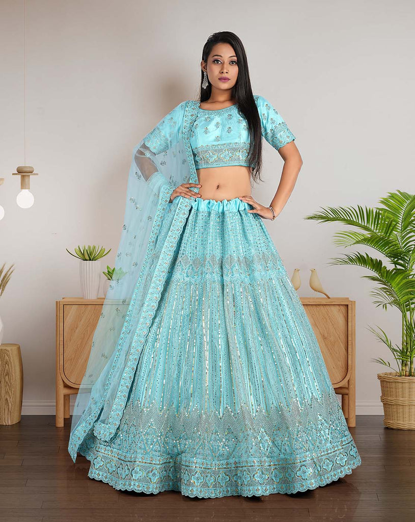 pastel color lehenga for wedding