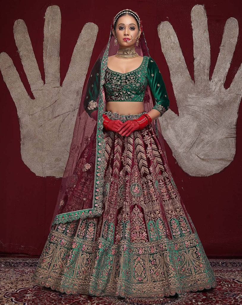 dark shades Bridal Wear lehenga for wedding