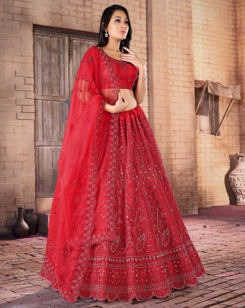 latest bridal dresses colour combination with red