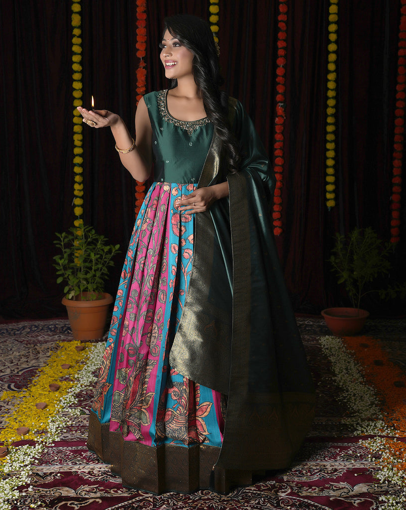 Women Banarasi Gown for Diwali