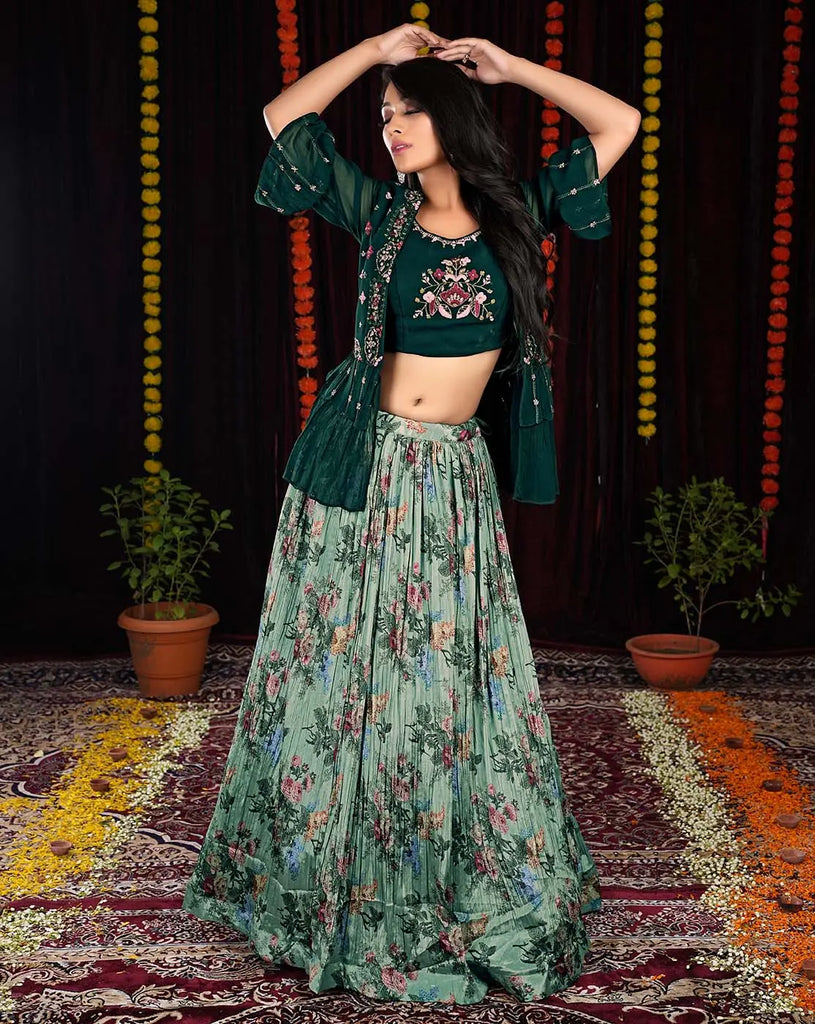 Modern Floral Printed Lehenga