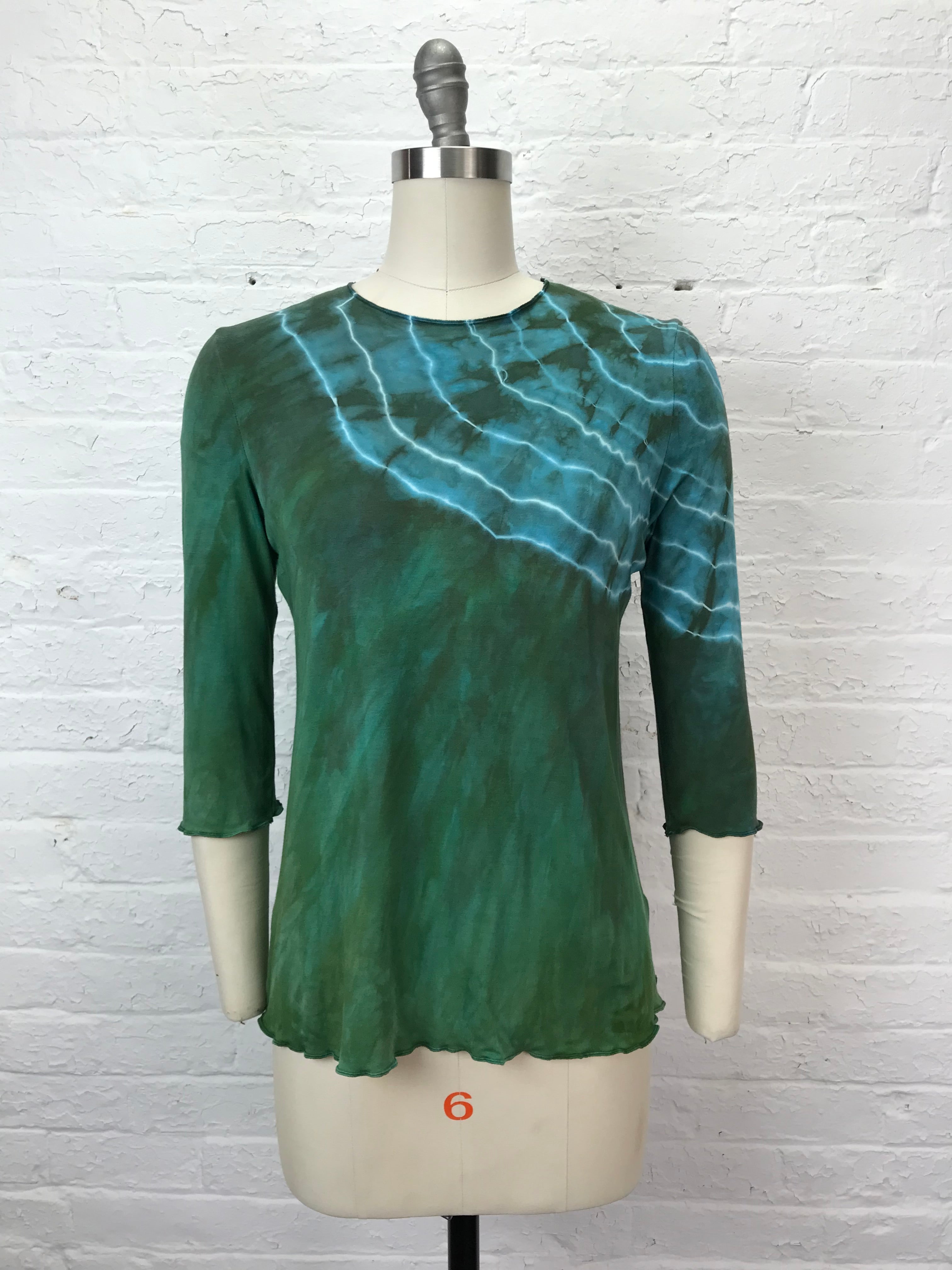 Jane 3/4 Sleeve Top in Jade Geode