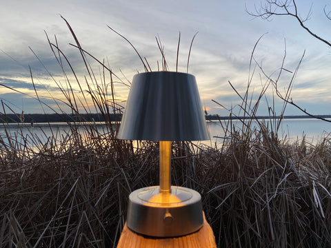 modern lantern mini lamp nickel outdoor camper tiny house