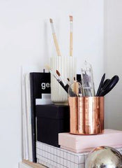 copper pencil cup copper metallic office decor