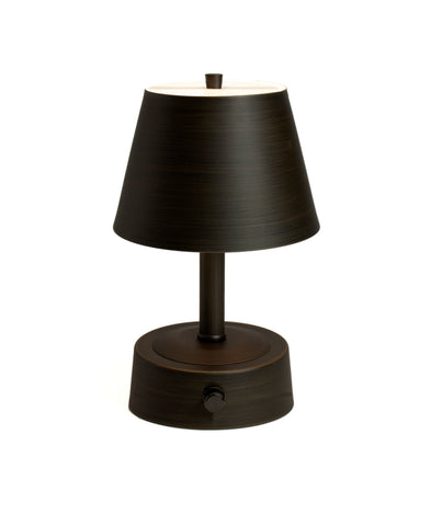 dark bronze mini rechargeable lamp for hospitality