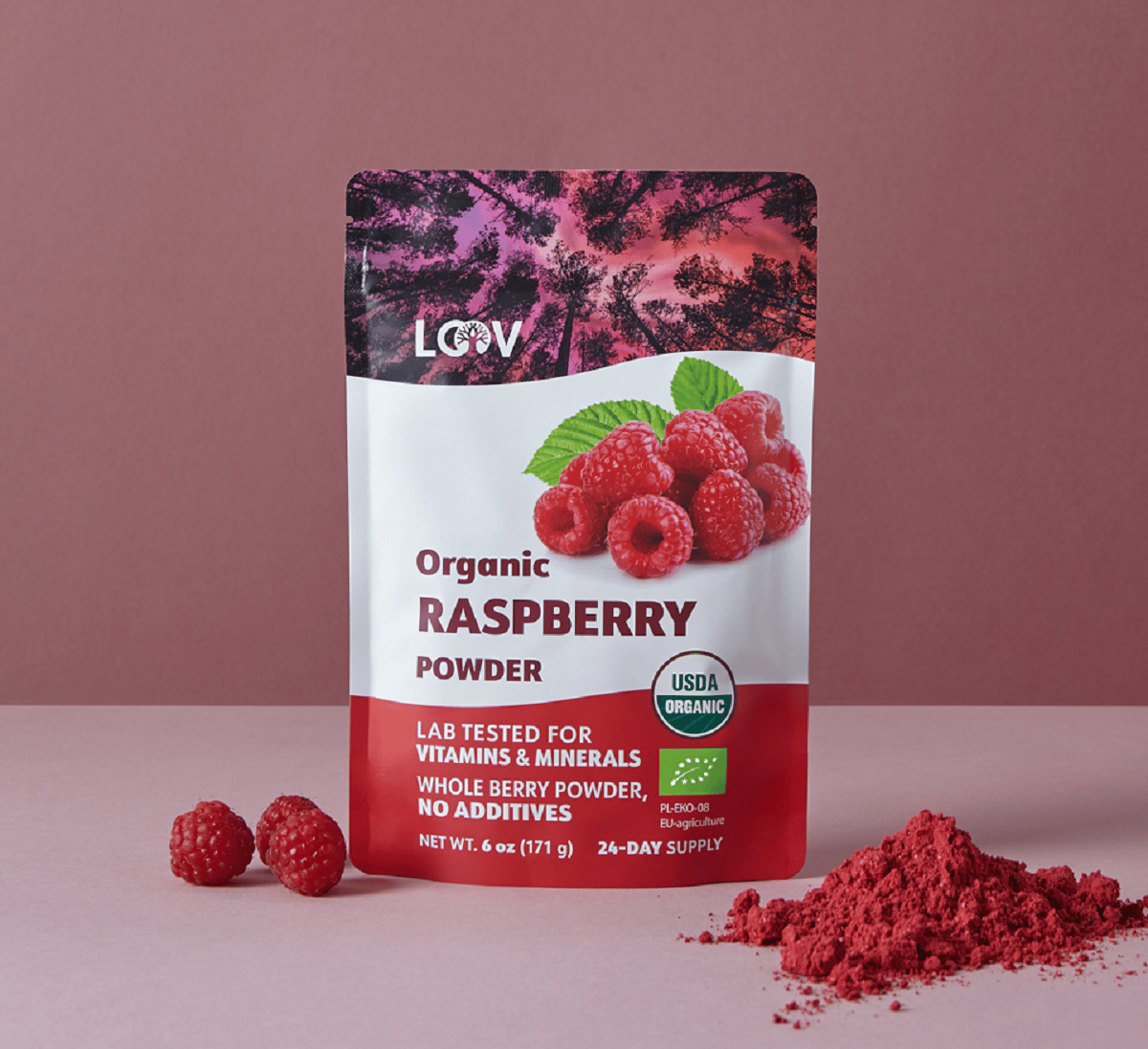 Red raspberry is full of nutrition like dietary fiber, vitamin C, potassium, and antioxidants like anthocyanins.