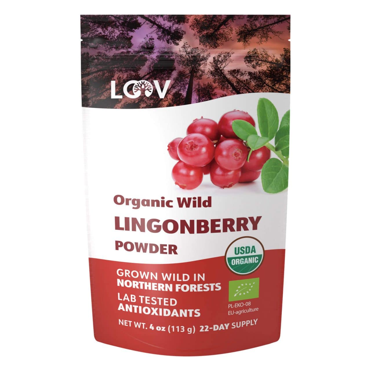 Freeze-Dried Organic Wild Lingonberry Powder