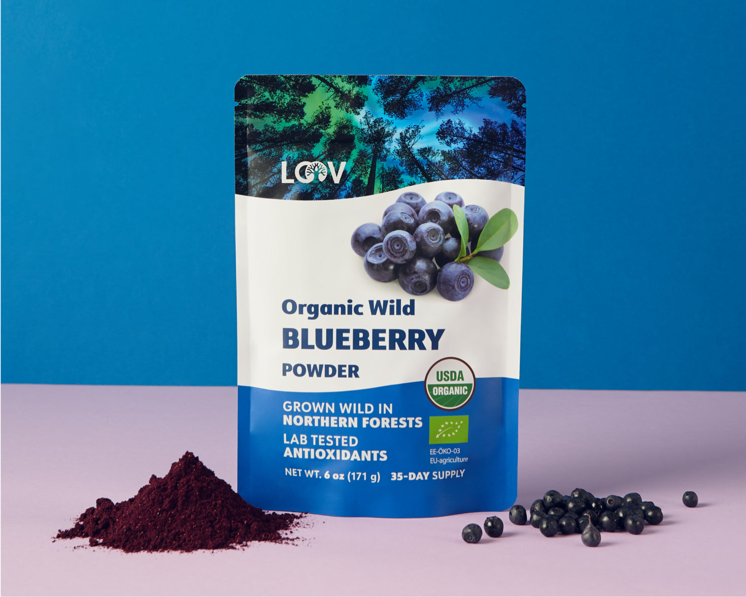 LOOV organic wild blueberry powder