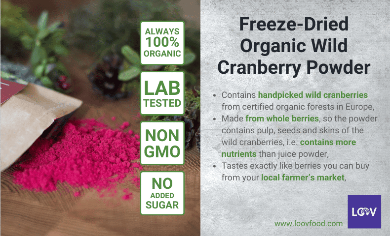 Freeze-Dried Organic Wild Cranberry Powder