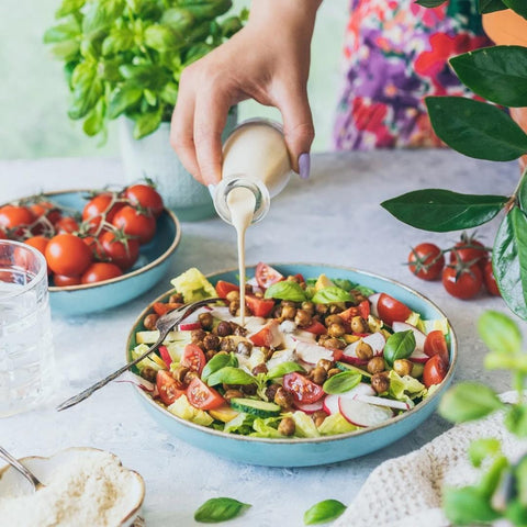 Chickpea Salad with Cheesy Flavor Nutritional Yeast Dressing