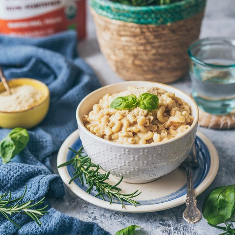 vegan mac and cheese with nutritional yeast