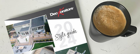 Deckorators 2024 Style Guide with coffee cup