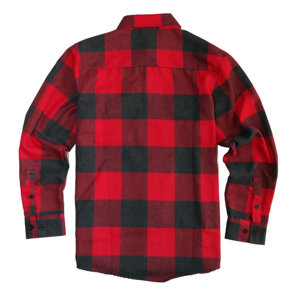 Yago Flannel Long Sleeve Shirt Red/Black/Gray - Craze Fashion