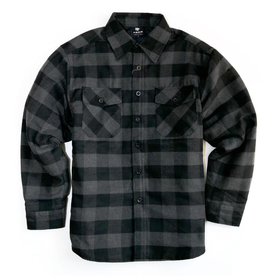 Yago Flannel Penalton Jacket Black/Charcoal A3B - Craze Fashion